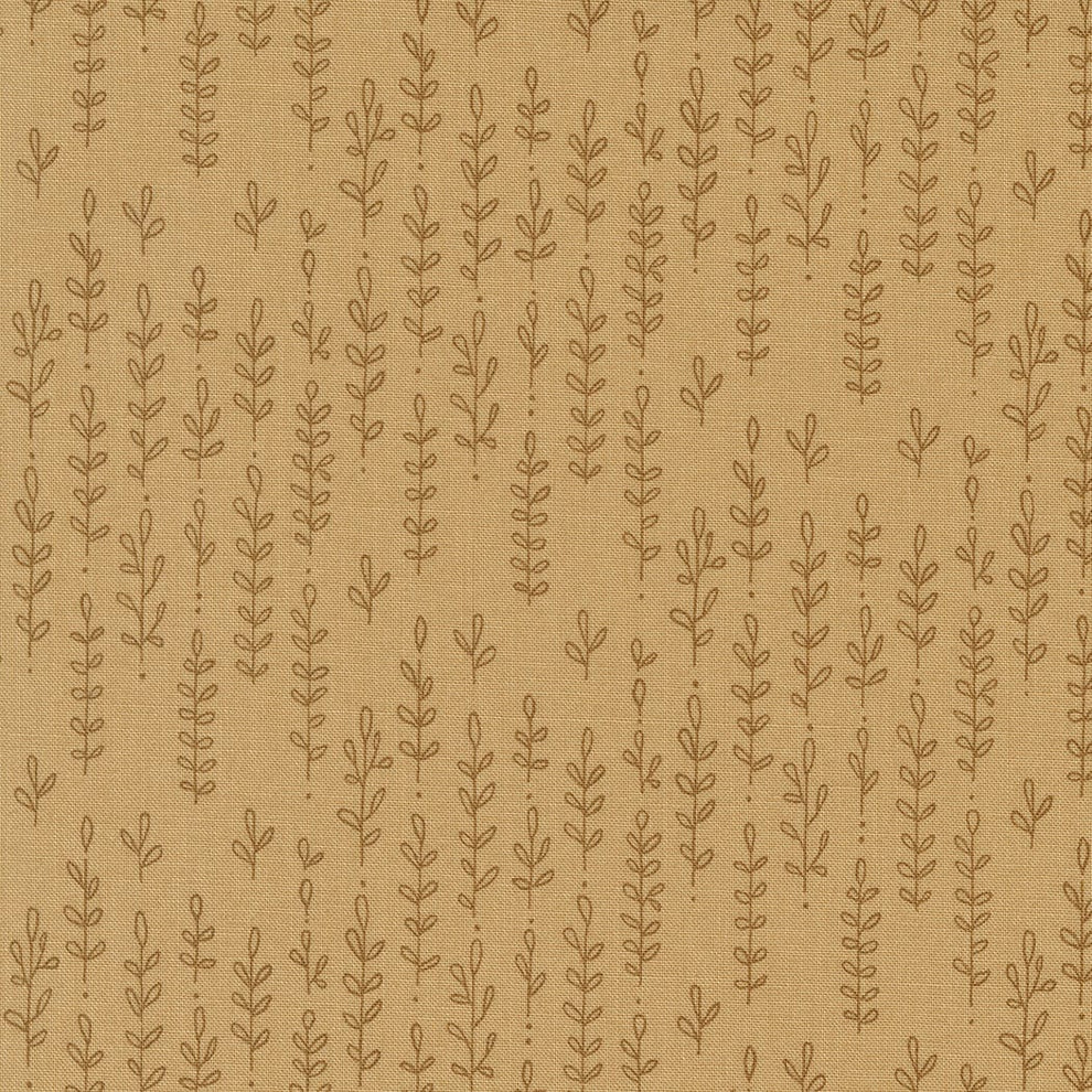 Moda Fabric Moda Fabric Forest Frolic Leafy Lines Stripes Caramel 48745 14  - The Sewing Studio