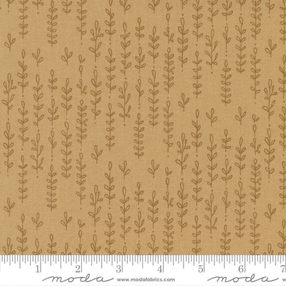 Moda Fabric Moda Fabric Forest Frolic Leafy Lines Stripes Caramel 48745 14  - The Sewing Studio