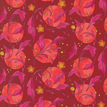 Moda Fabric Moda Fabric Forest Frolic Swirly Leaves Dot Cinnamon 48741 17  - The Sewing Studio