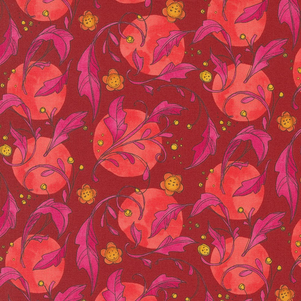 Moda Fabric Moda Fabric Forest Frolic Swirly Leaves Dot Cinnamon 48741 17  - The Sewing Studio