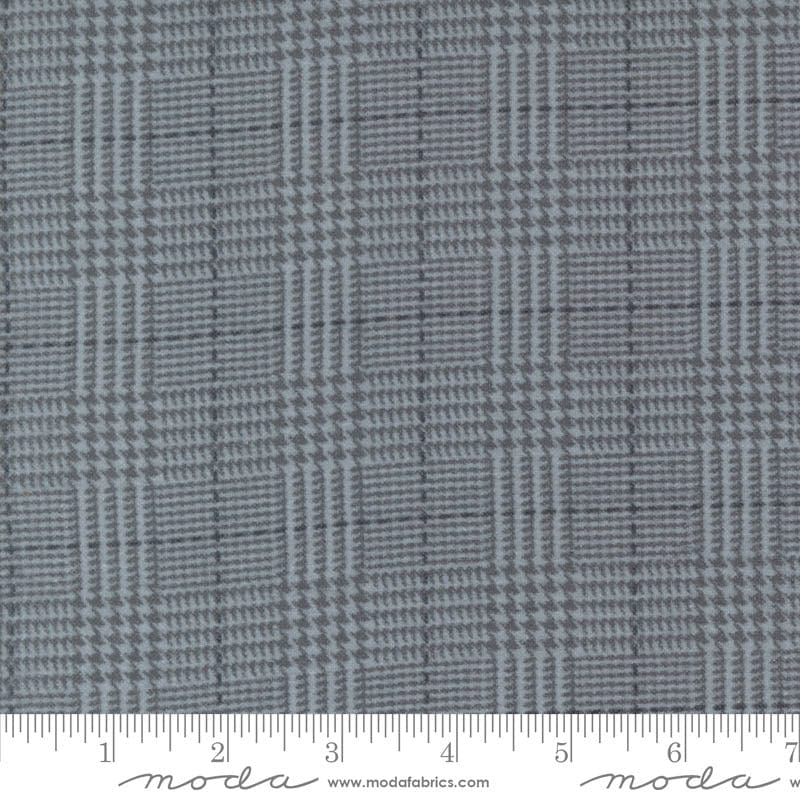 Moda Fabric Moda Farmhouse Flannels III Box Check Grey Pewter 49277-24F  - The Sewing Studio