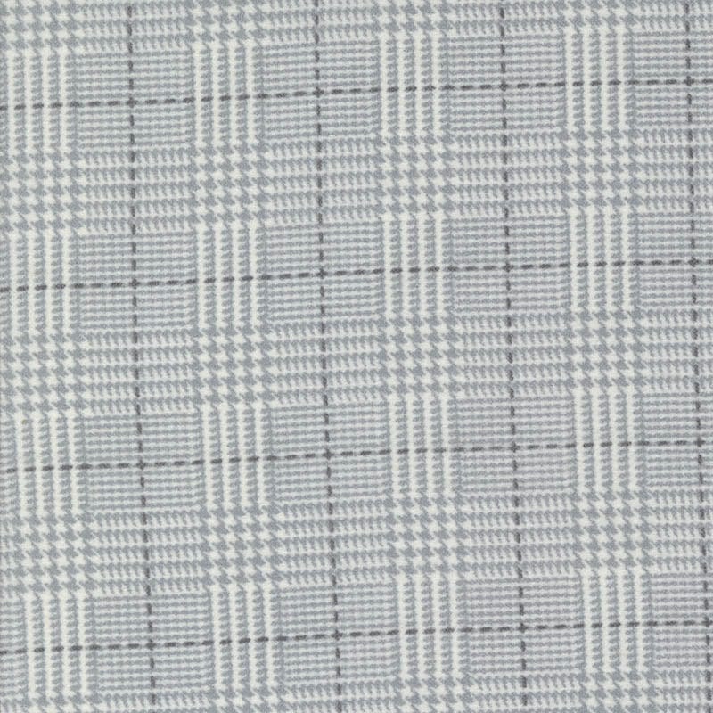 Moda Fabric Moda Farmhouse Flannels III Box Check Pewter 49277-14F  - The Sewing Studio