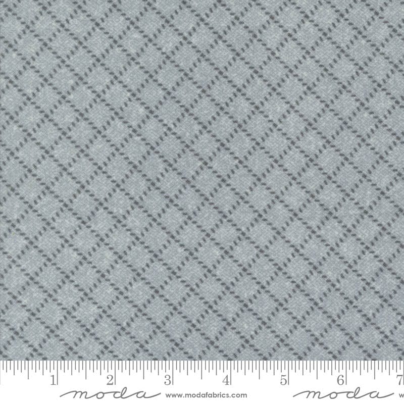 Moda Fabric Moda Farmhouse Flannels III Diamond Grid Pewter 49271-14F  - The Sewing Studio