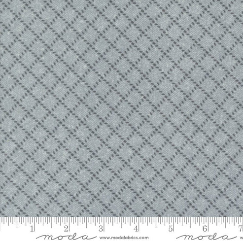 Moda Fabric Moda Farmhouse Flannels III Diamond Grid Pewter 49271-14F  - The Sewing Studio