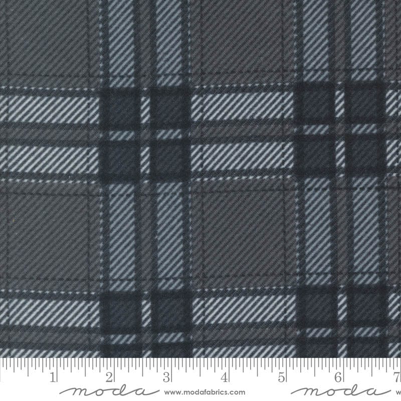 Moda Fabric Moda Farmhouse Flannels III Moose Plaid Graphite 49278-15F  - The Sewing Studio