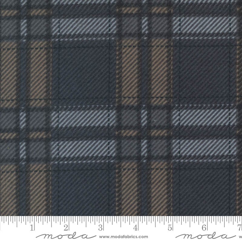 Moda Fabric Moda Farmhouse Flannels III Moose Plaid Graphite Pewter 49278-25F  - The Sewing Studio