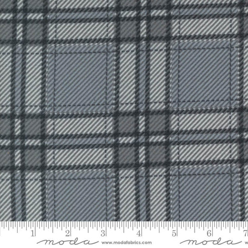 Moda Fabric Moda Farmhouse Flannels III Moose Plaid Pewter 49278-14F  - The Sewing Studio