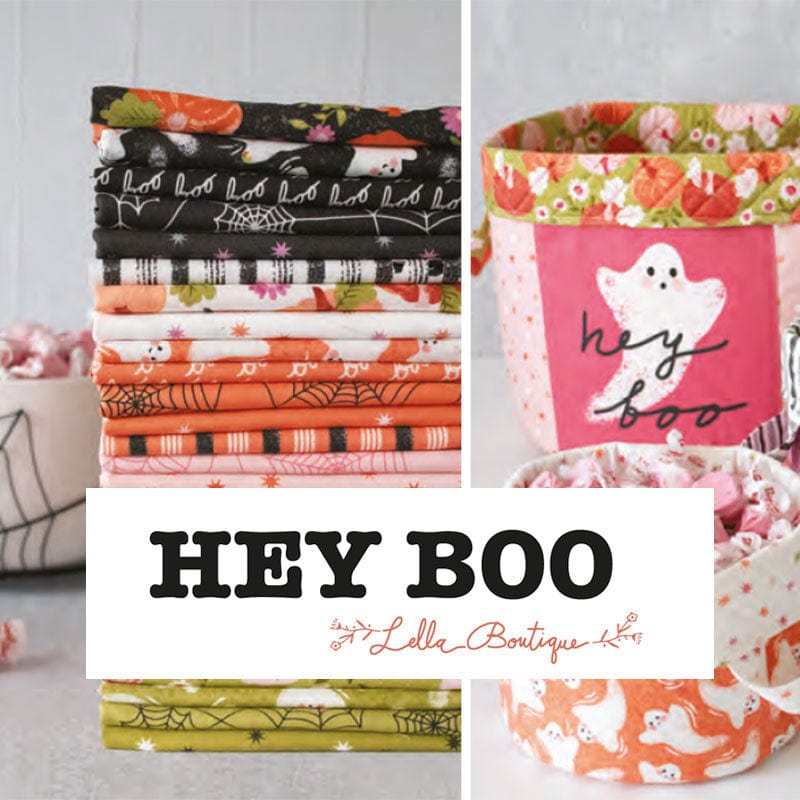 Moda Fabric Moda Hey Boo Friendly Ghost Soft Pumpkin 5211-12  - The Sewing Studio