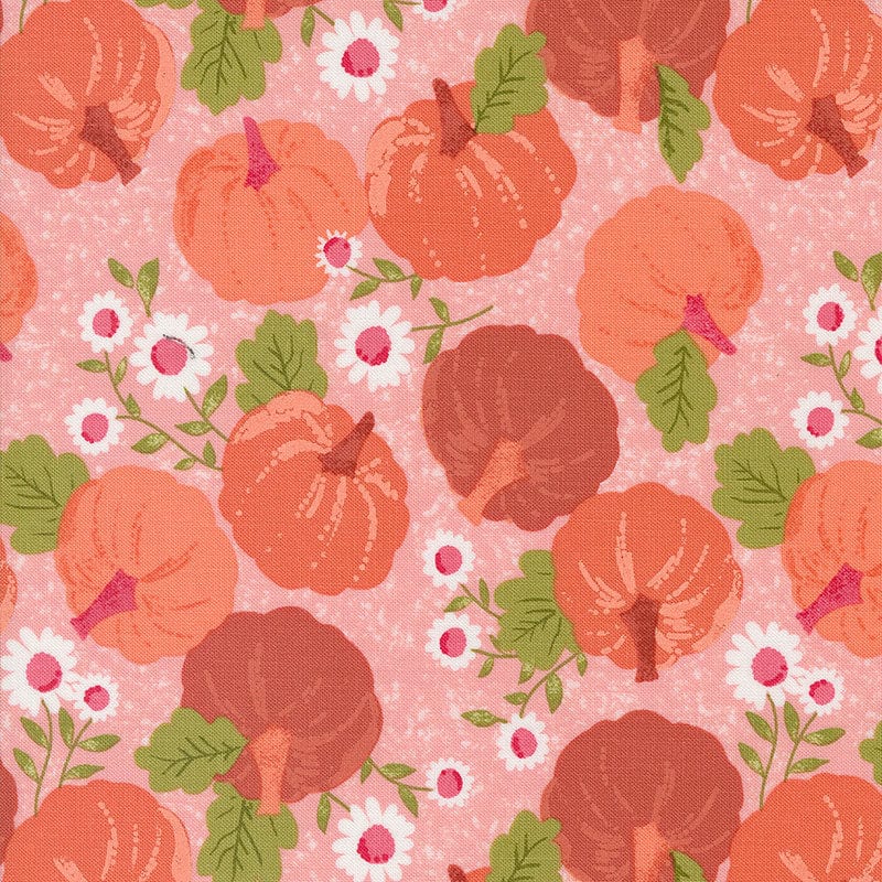 Moda Fabric Moda Hey Boo Pumpkin Patch Pink 5210-13  - The Sewing Studio