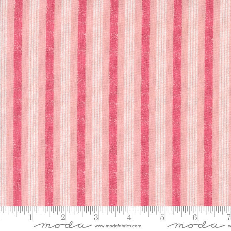 Moda Fabric Moda Hey Boo Stripe Pink 5214-13  - The Sewing Studio