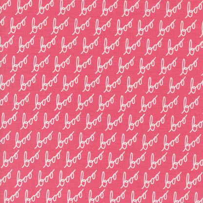 Moda Fabric Moda Hey Boo Text Pink 5212-14  - The Sewing Studio