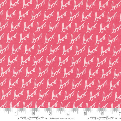 Moda Fabric Moda Hey Boo Text Pink 5212-14  - The Sewing Studio