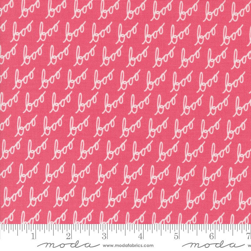 Moda Fabric Moda Hey Boo Text Pink 5212-14  - The Sewing Studio