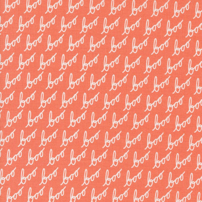 Moda Fabric Moda Hey Boo Text Soft Pumpkin 5212-12  - The Sewing Studio