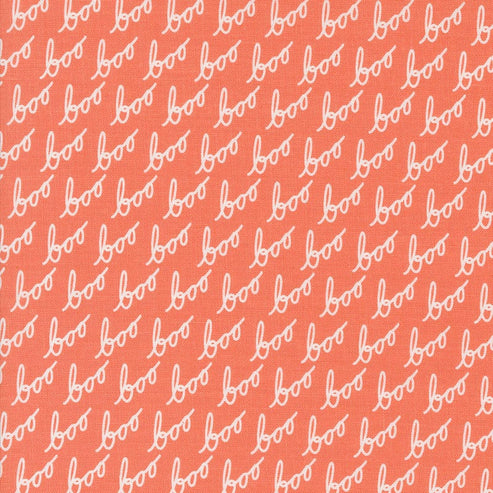 Moda Fabric Moda Hey Boo Text Soft Pumpkin 5212-12  - The Sewing Studio