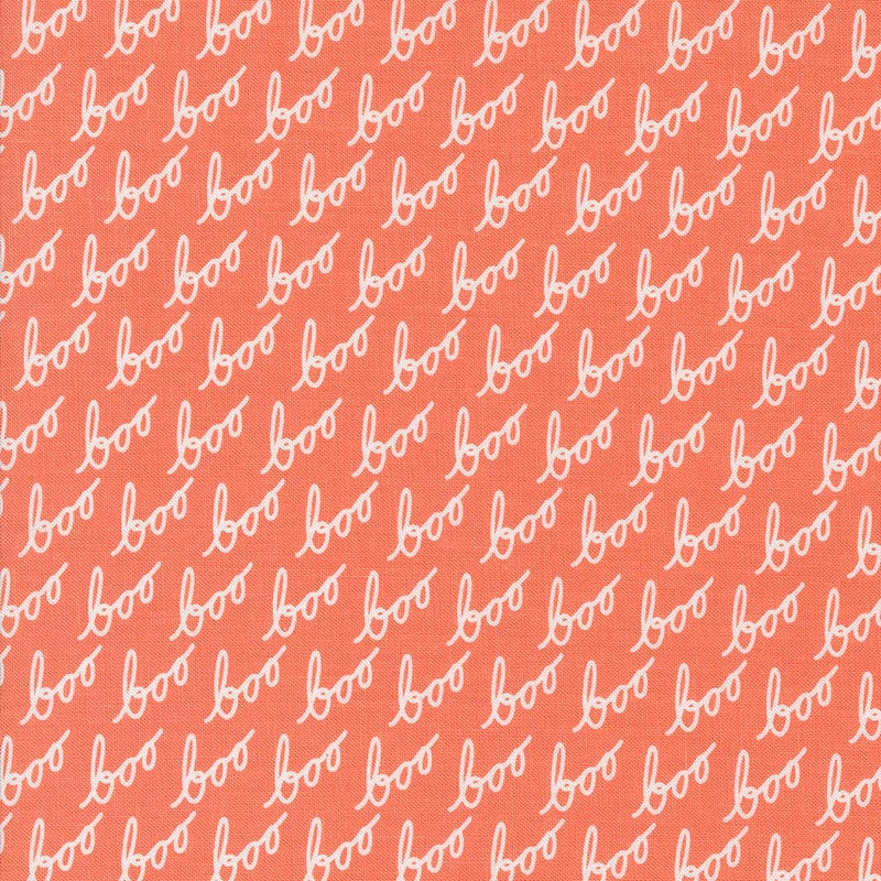 Moda Fabric Moda Hey Boo Text Soft Pumpkin 5212-12  - The Sewing Studio