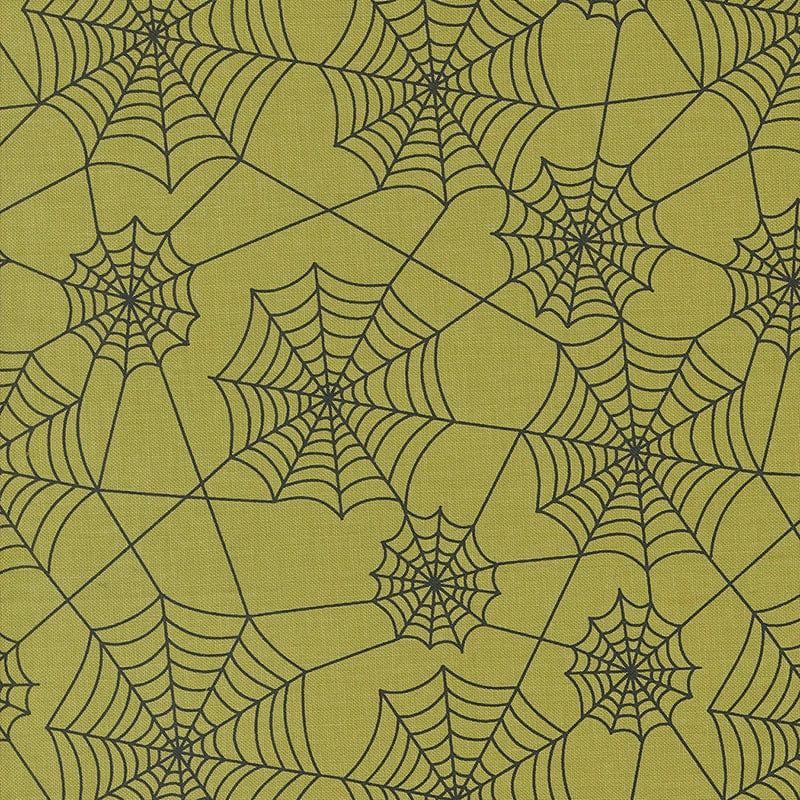 Moda Fabric Moda Hey Boo Webs Green 5213-17  - The Sewing Studio