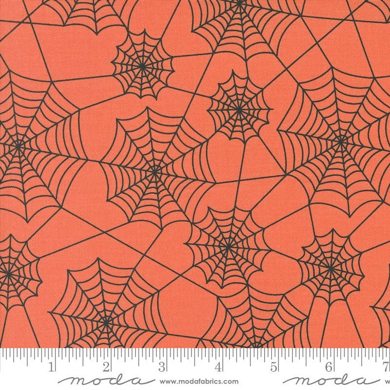 Moda Fabric Moda Hey Boo Webs Soft Pumpkin 5213-12  - The Sewing Studio