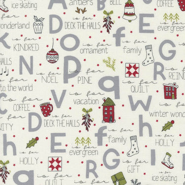 Moda Fabric Moda On Dasher A To Z Vanilla 55660-11