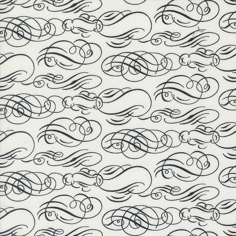 Moda Fabric Moda Sable Swan Cartouches Porcelain 7442-12