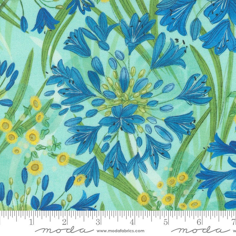 Moda Fabric Moda Serena Shores Agapanthus Aqua 48770-19  - The Sewing Studio