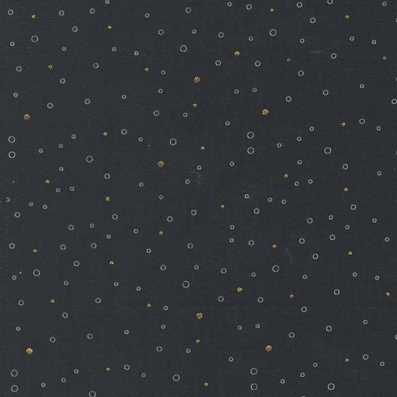 Moda Fabric Moda Shimmer Metallic Snowing Dots Ebony 1846-15M