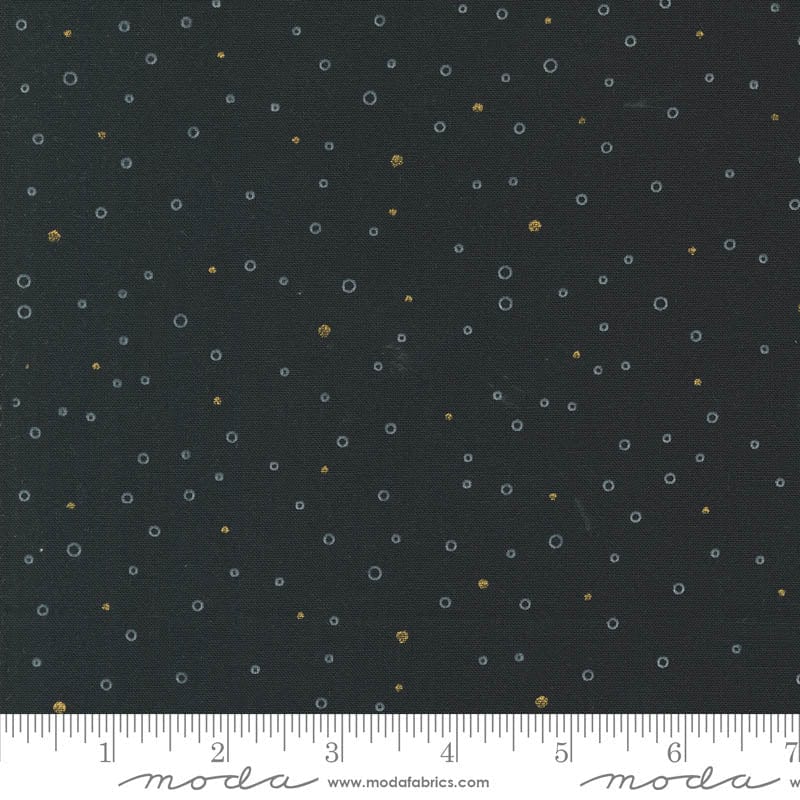 Moda Fabric Moda Shimmer Metallic Snowing Dots Ebony 1846-15M