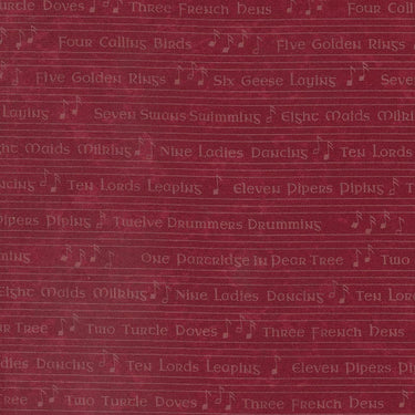 Moda Fabric Moda Twelve Days Text And Words Ruby 6951-24