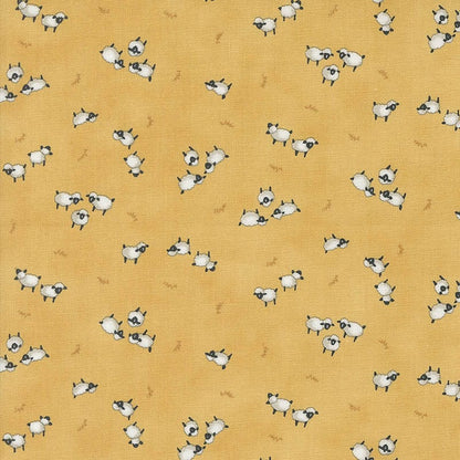 Moda Fabric Moda Willows Farm Sheep In The Pasture Goldenrod 56105-15  - The Sewing Studio