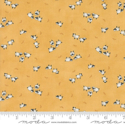 Moda Fabric Moda Willows Farm Sheep In The Pasture Goldenrod 56105-15  - The Sewing Studio