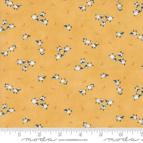 Moda Fabric Moda Willows Farm Sheep In The Pasture Goldenrod 56105-15  - The Sewing Studio