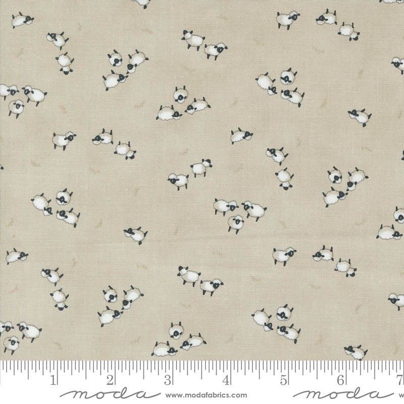 Moda Fabric Moda Willows Farm Sheep In The Pasture Mushroom 56105-12  - The Sewing Studio