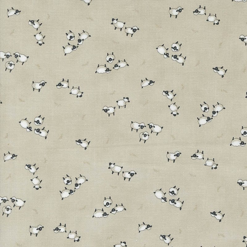 Moda Fabric Moda Willows Farm Sheep In The Pasture Mushroom 56105-12  - The Sewing Studio