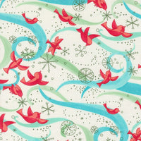 Moda Fabric Moda Winterly Birds With Ribbons Cream 48761-11  - The Sewing Studio