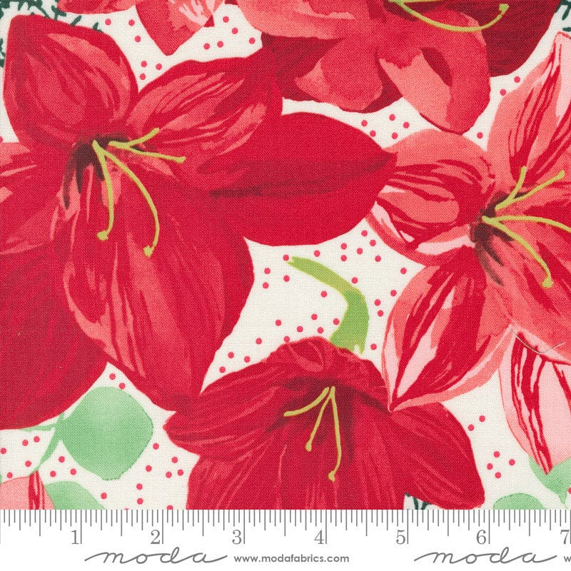 Moda Fabric Moda Winterly Christmas Lily Cream 48760-11