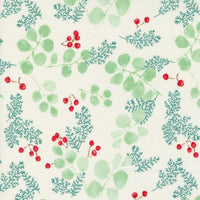 Moda Fabric Moda Winterly Greenery And Berries Cream 48764-11