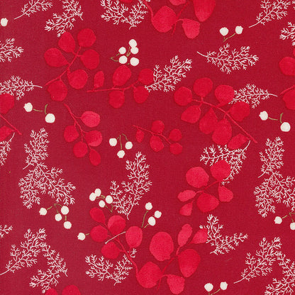 Moda Fabric Moda Winterly Greenery And Berries Crimson 48764-16