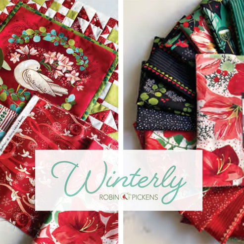 Moda Fabric Moda Winterly Greenery And Berries Grass 48764-13