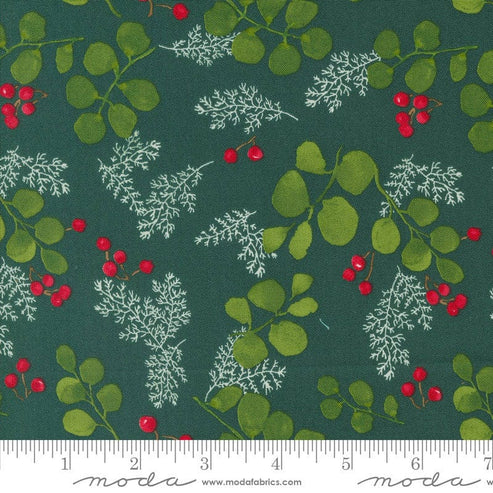 Moda Fabric Moda Winterly Greenery And Berries Spruce 48764-18