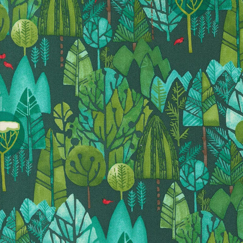 Moda Fabric Moda Winterly Winter Landscape Spruce 48762-18