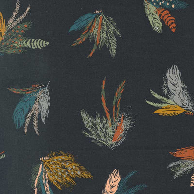 Moda Woodland Wildflowers Feather Friends Charcoal 45581-19