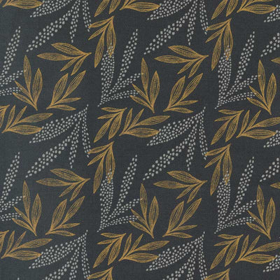 Moda Woodland Wildflowers Leaf Lore Charcoal 45584-19