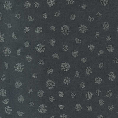 Moda Woodland Wildflowers Royal Rounds Charcoal 45587-19