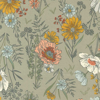 Moda Woodland Wildflowers Wonder Taupe 45580-13