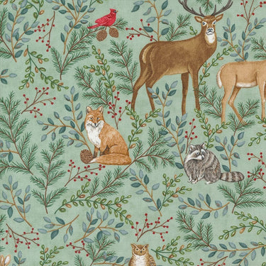 Moda Fabric Moda Woodland Winter Animals Eucalyptus 56090-16