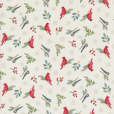 Moda Fabric Moda Woodland Winter Birds Snowy White 56096-11