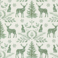 Moda Fabric Moda Woodland Winter Damask Animals Snowy White 56092-11