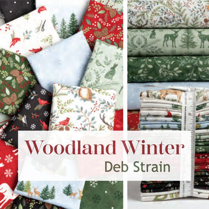 Moda Fabric Moda Woodland Winter Greenery Cardinal Red 56093-13