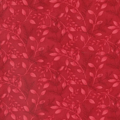 Moda Woodland Winter Greenery Cardinal Red 56093-13