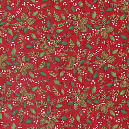 Moda Fabric Moda Woodland Winter Pinecones Cardinal Red 56094-13